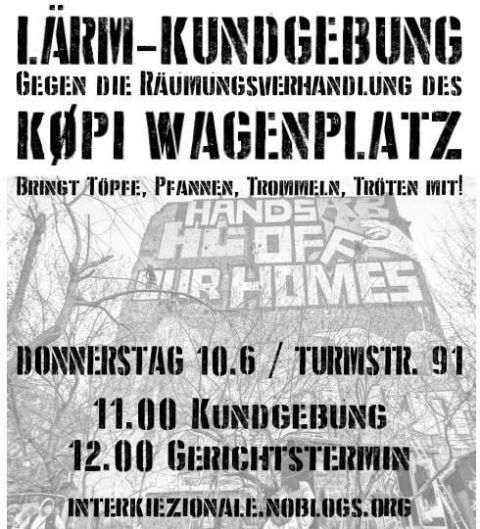 Lärmkundgebung gegen Räumungsverhandlung - 10.06.2021
